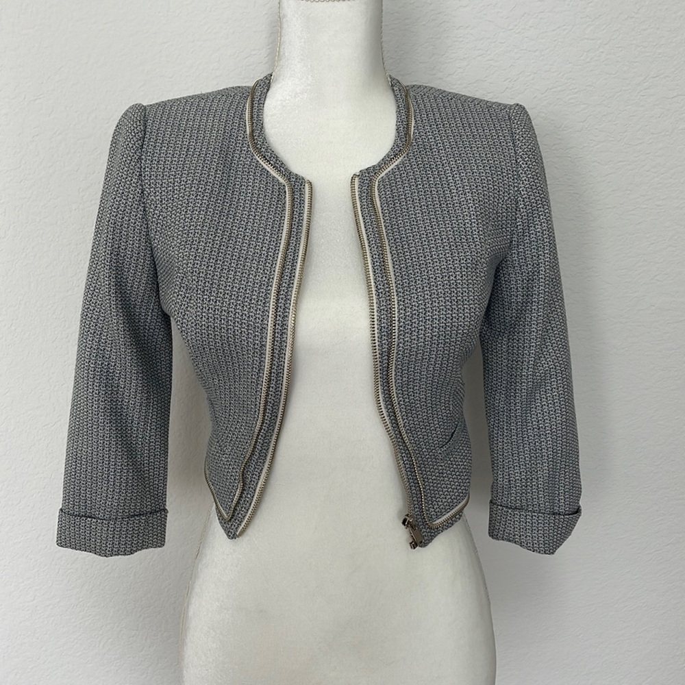 NWT Bebe crop double zip front jacket size 0